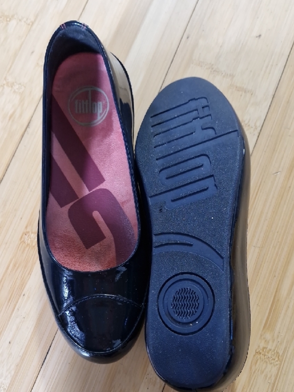 Fitflop Navy Patent Ballet Flats US6 - Picture 6 of 6